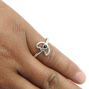 Wholesale New Vintage Design Half <b>Moon</b> <b>Ring</b> Crafted From 925 Sterling Silver Brilliant Round Cut Black Onyx Stone Women Jewelry - Product Image 5