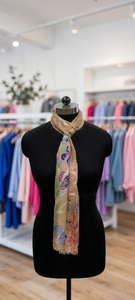 Hijab en soie long à imprimé numérique floral pour femmes adultes, léger, pour un usage quotidien en été, foulard musulman - Product Image 1