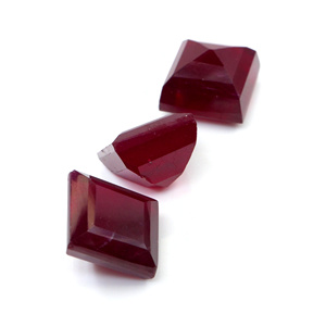 Rubis naturels de Bangkok, carrés calibrés de 13 mm, pierres précieuses de rubis naturelles facettées pour la fabrication de bijoux, prêtes à l'emploi - Product Image 4
