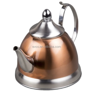 Nobili-<b>Tea</b> 1.0 Qt. Stainless Steel <b>Tea</b> <b>Pot</b> with Removable <b>Infuser</b> Basket in Copper Color - Product Image 3