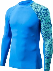 For Logo Custom Men's MMA Rash Guard Spandex Polyester 160g Full Sleeve Quick Dry Jiu Jitsu BJJ <b>Boxing</b> Gym Swimming - Product Image 6