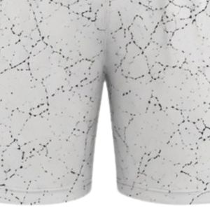 Shorts de sport imprimés blancs et noirs à pois avec ceinture élastique, légers, respirants, pour la gym, le fitness et l'entraînement - Product Image 4