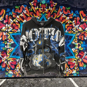 Sudadera con Capucha de Punto 100% Algodón de Alta Calidad, Gruesa, de Invierno, con Bolsillos, Cortavientos, Oversize, Estilo Y2K Hip Hop, Unisex, con Cuentas Mixtas - Product Image 3