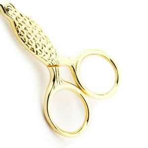 Gold Coated <b>Left</b> <b>Handed</b> Beauty <b>Scissors</b> With Smooth Edge Stainless Steel Blade And Steel Handle For Embroidery Shearing - Product Image 6