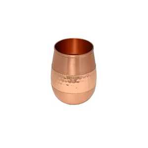 Verre à eau en cuivre pur martelé, forme tonneau, style vintage, pour bar, fournisseur en gros 2026 - Product Image 1