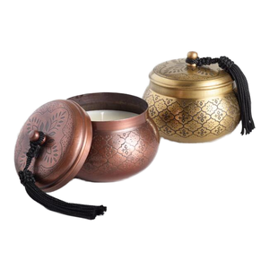 เชิงเทียนเหล็กแกะสลักพร้อมฝาปิดสำหรับงานแต่งงานงานแฮนด์เมด - Product Image 1