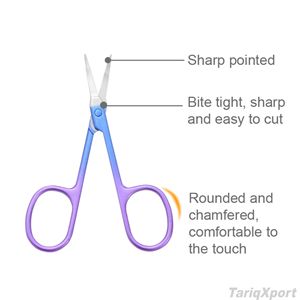 Professional Cuticle <b>Nail</b> Scissors Stainless Steel Pointed Sharp Tip Arrow Head Manicure Tool Custom Logo with PU <b>Pouch</b> - Product Image 4