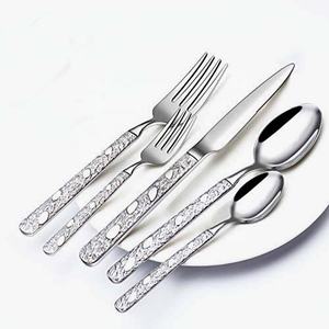 Juego de cubiertos chapados en plata de acero inoxidable con diseño moderno único Vajilla reutilizable Vajilla de acero inoxidable Cubiertos chapados - Product Image 4