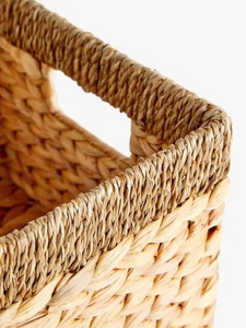 Newly designed <b>rectangular</b> laundry <b>basket</b>, woven from natural water hyacinth, a storage <b>basket</b> for household items. - Product Image 4