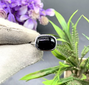 Exquisito anillo de ónix con forma de cojín de 10x14mm para mujer, Plata de Ley 925 con ajuste de bisel, precio de fabricación de estilo bohemio - Product Image 1