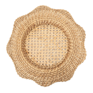 Gypsy Style Rattan <b>Placemat</b> Hand-Woven Round Table Decoration for Festival Event Rental Eclectic Home Decor - Product Image 1