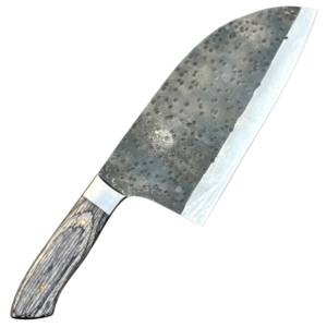 Cuchillo de Chef Chino Forjado a Mano MORTAL SAGA, Cuchillo Rústico de Acero al Carbono con Mango de Madera Natural, para Supervivencia y Camping, Garantía de 3 Años - Product Image 1