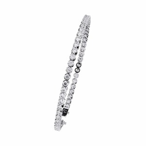 IGI Certified Lab Grown Double Row Round Diamond Tennis <b>Bracelet</b> in <b>Solid</b> 925 Sterling <b>Silver</b> - Product Image 4