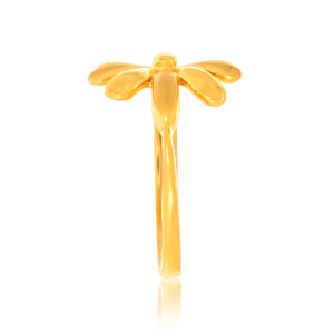 Elegante Anillo Dorado con Diseño Floral de Hojas Abiertas para Mujer, Chapado en Oro, Joyería de Moda - Product Image 3