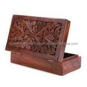 Cajas de madera talladas decorativas de palisandro para el hogar, oficina, almacenamiento de madera, tapa con bisagras, recuerdo, caja de madera tallada - Product Image 1