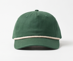 Casquette en coton unisexe verte avec bordure en corde contrastée, ajustement décontracté, chapeau printemps-été - Product Image 1