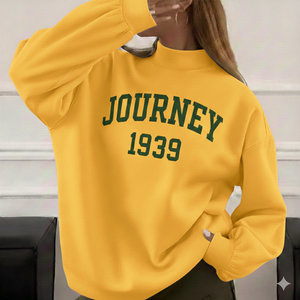 เสื้อสเวตเชิ้ตคอกลมสีชมพูทรงโอเวอร์ไซส์สำหรับผู้หญิง รุ่น Journey 1939 ผ้าเทอร์รี่ สตรีทแวร์ ทรงหลวม ผลิตจำนวนมาก คอเต่า - Product Image 6