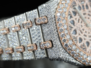 นาฬิกาข้อมือผู้ชาย AARVA Jewels สไตล์ฮิปฮอป ทรง Tonneau ระบบจักรกล สแตนเลสสตีล สีโรสโกลด์ ประดับเพชรเต็มเรือน สายขนาด 20 มม. แบบอนาล็อก - Product Image 5
