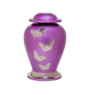 Urne funéraire personnalisable motif papillon violet pour cendres humaines adultes – Conteneur de rangement pour cendres funéraires – Meilleures ventes - Product Image 1