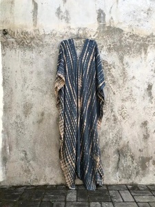 New Arrival India Handmade <b>Tie</b> Dye Beach Wear Flared Sleeve Long Kaftan for Women Casual Dress for Women - Product Image 3