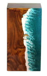 Wholesale Artistic Ocean Wave Resin & Natural Wood Cremation Urn Handcrafted Memorial Urn for Human Ashes by AYAANS - Product Image 5