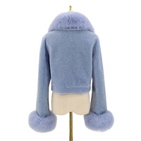 Blouson Bomber de Luxe pour Femme 100% Laine Cachemire Respirant avec Col en Peau de Mouton, Manches Chauve-Souris et Boutons Décoratifs Chauffants