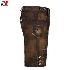 Pantalones cortos de alta calidad antiguos bávaros tradicionales Trachten Lederhosen para hombre, bordado personalizado, patrón Vintage sólido, nuevo - Product Image 3