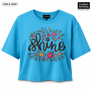 Sophisticated Eco-Friendly 100% Cotton Slim Fit Breathable <b>Crop</b> <b>Top</b> T-Shirts Fashion-Forward Women Exquisite Range Elevate Your - Product Image 1