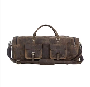 Sac de voyage en cuir véritable grande capacité pour homme – Idéal pour la gym, les week-ends et les séjours d'une nuit - Product Image 2