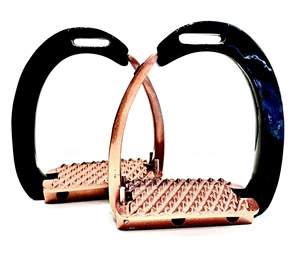 Estribos de Seguridad para Caballos en Negro y Oro Rosa, de Liberación Rápida, Estabilidad, Aluminio - Product Image 6