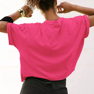 T-shirt court tendance pour femme, coupe ajustée, 100 % coton, impression 3D en relief personnalisée, en spandex épais, qualité supérieure, OEM 2026 - Product Image 3