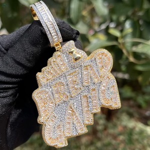 Custom Brilliant Cut Moissanite Letter Name <b>Initial</b> Pendant 18K Gold Plated Sterling Silver Luxury Hip Hop Charms Men's Everyday - Product Image 5