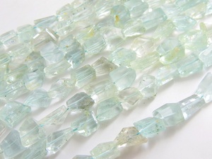 100% naturel aigue-marine facettes Tumble pépite 16 pouces brin 12-7MM Long bleu bijoux Bracelets grossiste fournitures perles de pierre - Product Image 2