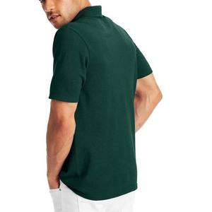 Chemises polo à manches courtes pour hommes Logo personnalisé T-shirt polo pour hommes Couleur vert foncé Matière en coton Tricoté Respirant - Product Image 2