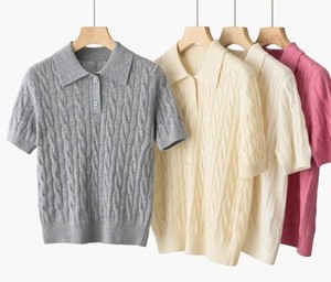 Chemise décontractée pour femme en tissu Oxford, unie, infroissable, séchage rapide, manches courtes, 220g polyester/coton - Product Image 4