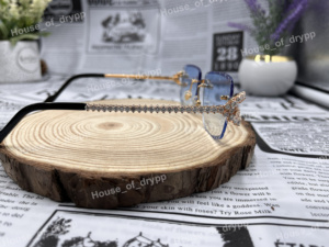 Rimless <b>Blue</b> Lens <b>Sunglasses</b> Round Cut Moissanite Diamond Iced Out Luxury Eyewear Mens Womens Hip Hop Designer Glasses Gift - Product Image 3