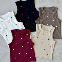 Débardeur d'été pour femme en mélange coton, élasthanne et viscose, style Y2K, sans manches, pour l'extérieur, assortiment de styles en stock