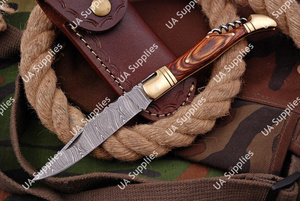 Cuchillo de caza y camping de hoja fija de 7 pulgadas de alta calidad, hecho a mano, con punta de clip y mango de cuerno de ciervo, para exteriores. - Product Image 6
