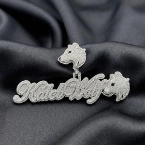 Collier pendentif en moissanite pour homme, en argent 925, bijoux de mode pour cadeaux, mariage et usage quotidien, vente en gros - Product Image 5