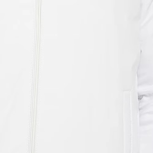 Men's White Bomber Jacket With <b>Red</b> Trim Zipper Closure Casual Autumn Wear Regular Fit Solid Color Polyester Material - Product Image 4