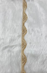Bordure de ruban ethnique exquise pour mariée, en organza, dentelle, perles, broderie de sequins, 1,5 pouce, pour couture et décoration de vêtements - Product Image 5
