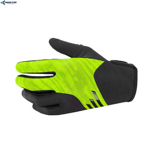 Gants de cyclisme demi-doigts noirs et vert fluo en nylon respirant unisexe pour usage extérieur - Product Image 3