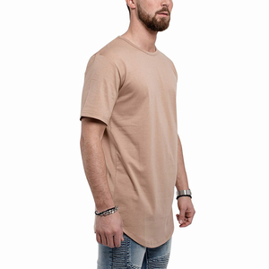 T-shirt long personnalisé pour homme avec fermeture éclair latérale, col rond, manches courtes, style streetwear, fabricant de t-shirts unis, t-shirt décontracté - Product Image 5
