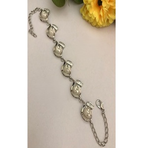 Radiant Premium Quality Brass <b>Charm</b> <b>Bracelet</b> with <b>Silver</b> Plating Trendy Design for Party Wedding Events Wear for Women Girls - Product Image 1
