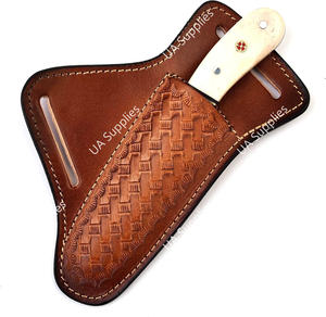 Couteau de camping professionnel en acier Damas, lame pleine longueur, ultra-affûtée, type 'Bull Cutter', qualité industrielle, avec étui de transport horizontal, OEM - Product Image 6