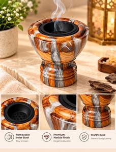 Quemador de Incienso de Resina y Madera de Lujo, Elegante Soporte de Fragancia de Madera para Decoración del Hogar de Primera Calidad y Accesorios Interiores con Estilo - Product Image 5