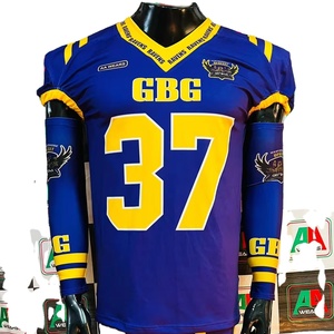 Directo de fábrica, ropa de fútbol americano, pantalones de sublimación elásticos transpirables de talla grande, Jersey bordado, fotos reales cortas - Product Image 1