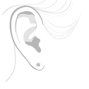 Pendientes de Oro de 18K con Diamante Redondo Solitario de 1.00ct Cultivado en Laboratorio, Certificado IGI, con Cierre de Rosca de 4 Puntas - Product Image 6
