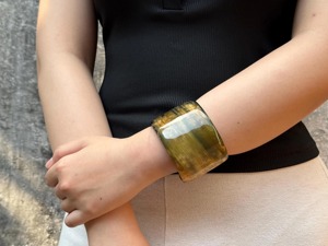 กำไลข้อมือและสร้อยข้อมือทำจากเขาควาย เป็นมิตรกับสิ่งแวดล้อม สีธรรมชาติ  โลโก้สั่งทำได้ ของขวัญแต่งงาน  ขัดเงา  งานฝีมือเลียนแบบโบราณ  งานฝีมือธรรมชาติ - Product Image 3