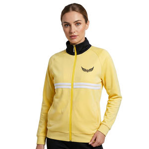 Veste Jaune pour Homme avec Col Noir et Broderie Logo Aile, Fermeture Éclair Intégrale, Style Sportif, Coupe Classique, Idéale Printemps - Product Image 5